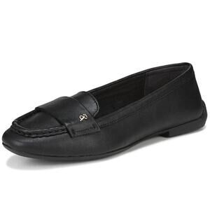Franco Sarto Womens Faris Slip On Flats US 9.5 Black Vegan Leather Loafers NIB